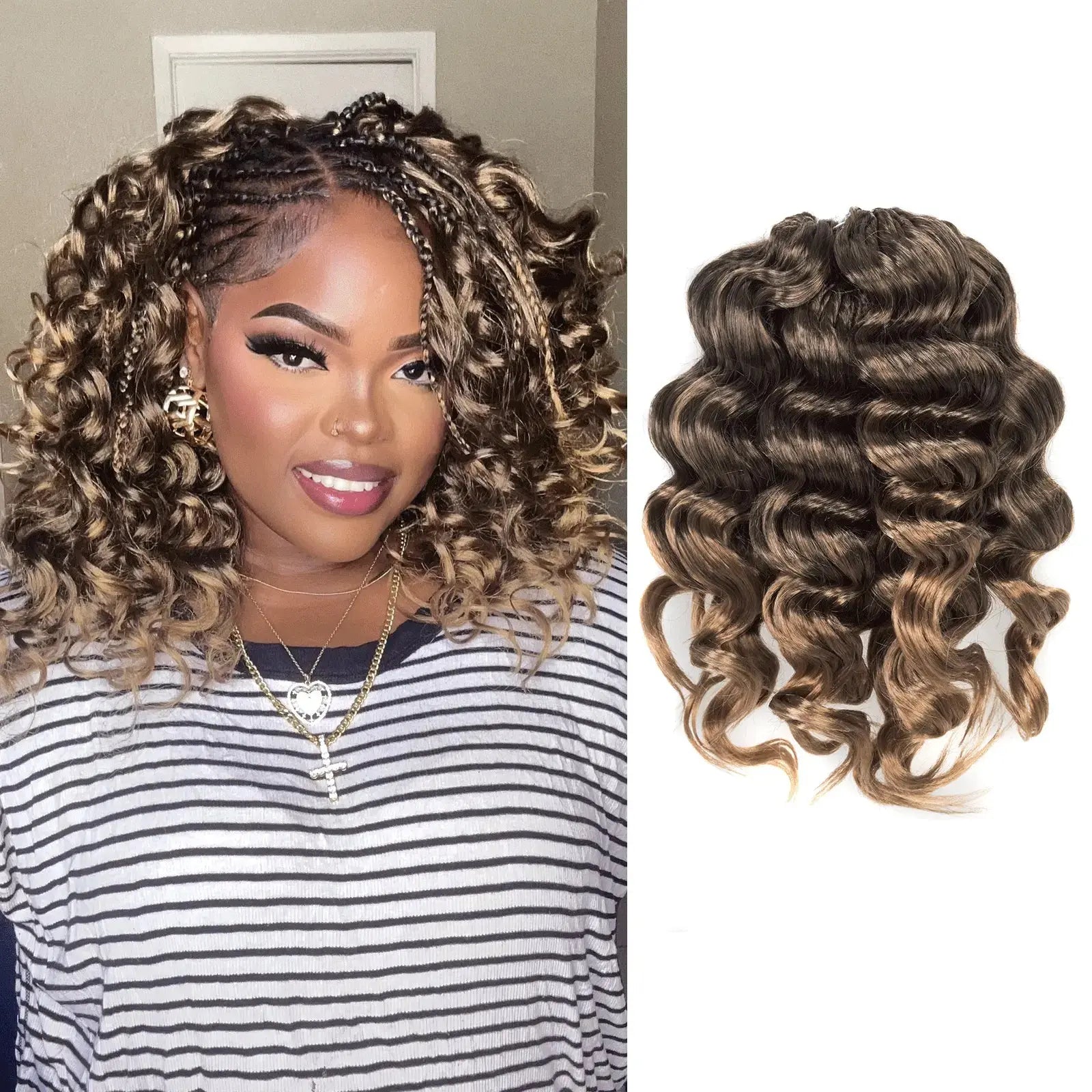 8 Packs OC | Toyotress® Ocean Wave Crochet Hair Synthetic Wave Curly Hair Extensions Toyotress